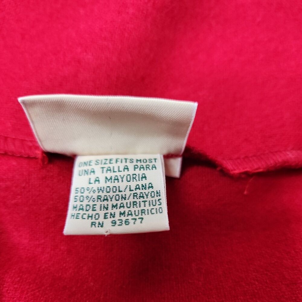 ST JOHNS BAY Wool Blend Cape 1/4 Zip Poncho Sweater One Size Red Pockets - Picture 11 of 11